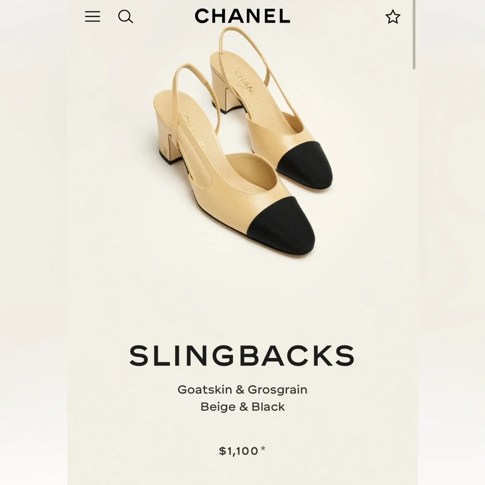 💯 AUTHENTIC CHANEL SLINGBACKS - Picture 2 of 8